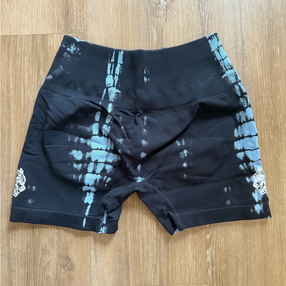 Darc Sport Black and Blue Tie-Dye Athletic Shorts